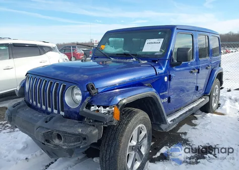 2019 Jeep Wrangler Unlimited Sahara 4X4 z USA, uszkodzony, nr VIN 1C4HJXEG5KW685143